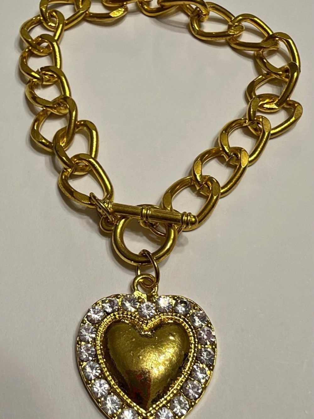 Gold Heart Pendant Bracelet